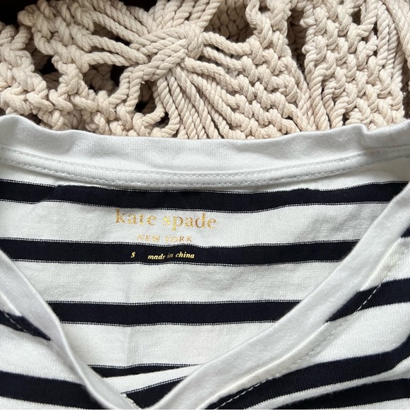 kate spade | Rouched Sleeve Striped Tee - Picture 5 of 7